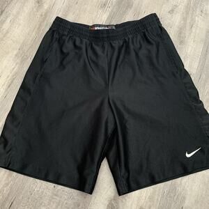 NIKE Basketball Shorts Mens Large Black Lined DAZZLE Athletic Sports Active Y2K